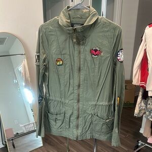 Ashley Green Military Jacket with Patches